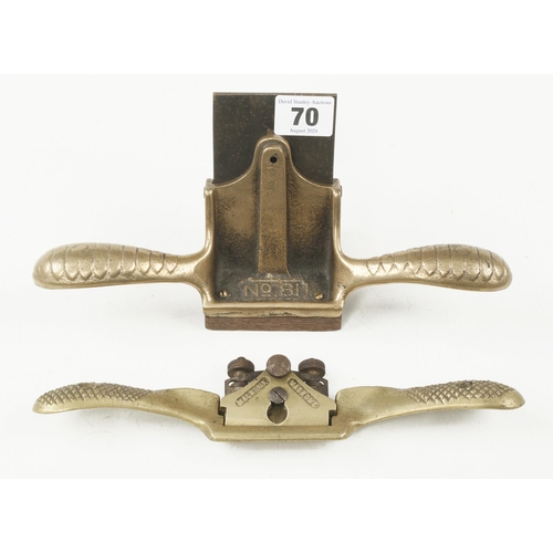 70 - A No 81 brass scraper and a MACROME brass spokeshave G+