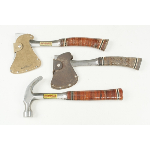 84 - Two ESTWING hatchets Nos 1 & 2 and a claw hammer G+