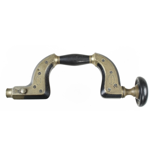 944 - A brass framed lever pad ebony brace by MARSDEN Bros Sheffield with The Improved Brace , the head wi... 