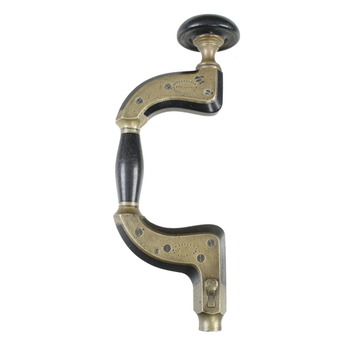 944 - A brass framed lever pad ebony brace by MARSDEN Bros Sheffield with The Improved Brace , the head wi... 