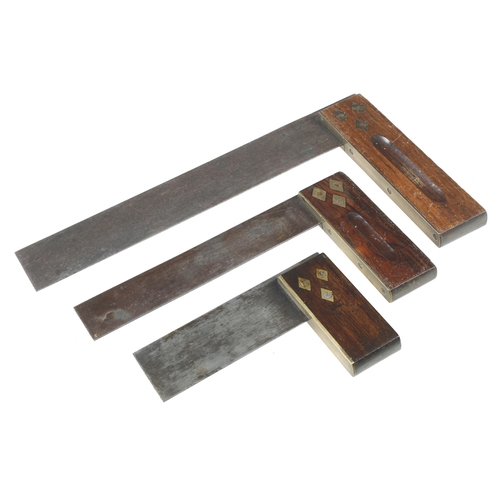 953 - Three MATHIESON rosewood handled squares 6