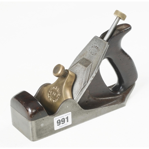 991 - An Annealed iron NORRIS A61 adjustable parallel smoother with rosewood infill, 10% orig early Norris... 