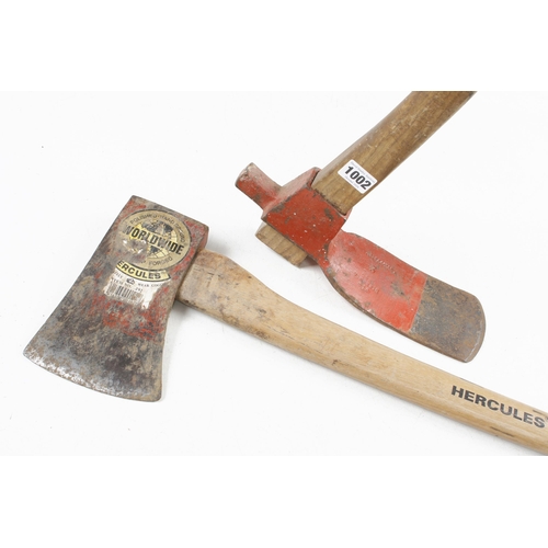 1002 - A HERCULES USA axe and a MARPLES No 2 adze G+