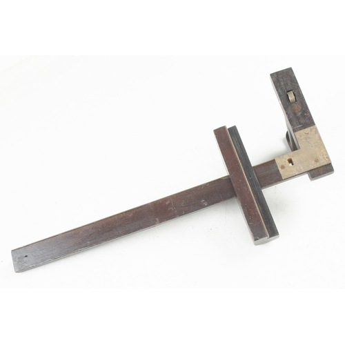 1005 - An attractive rosewood and brass panel gauge, lack iron and wedge G+