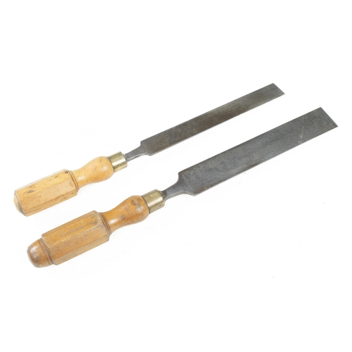 1093 - Two bevel edge chisels by MARPLES with boxwood handles 1