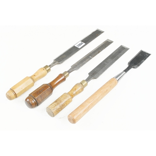 1094 - Three bevel edge chisels and another G+