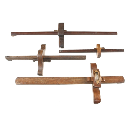 1170 - Four mahogany panel gauges G+