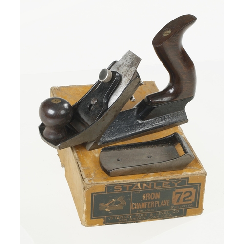 1231 - A little used STANLEY No 72 chamfer plane with bullnose attachment in orig box G++