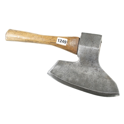 1249 - A French R/H side axe marked J.M. with offset handle and 9