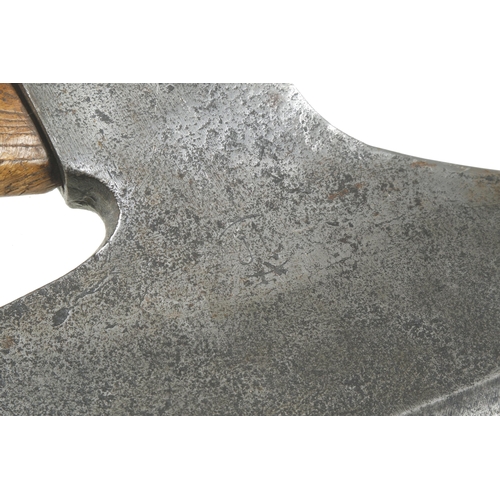 1249 - A French R/H side axe marked J.M. with offset handle and 9