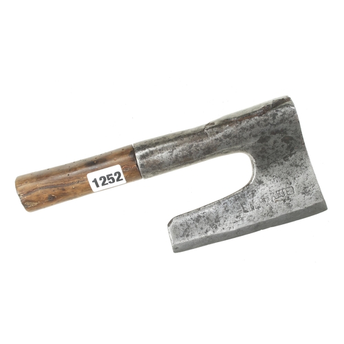 1252 - A well used French R/H side axe (cochoir) with 6