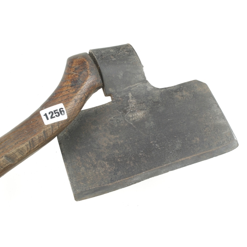 1256 - A coopers little used R/H side axe by ROSEBERRY Sheffield with unusually angled handle and 9