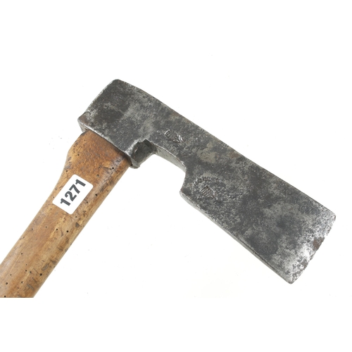 1271 - An early European morticing axe with floral touch marks and 3