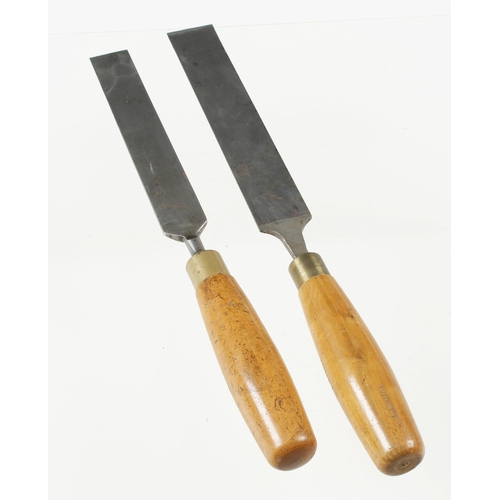 1292 - Two bevel edge paring chisels by MARPLES 1 1/4