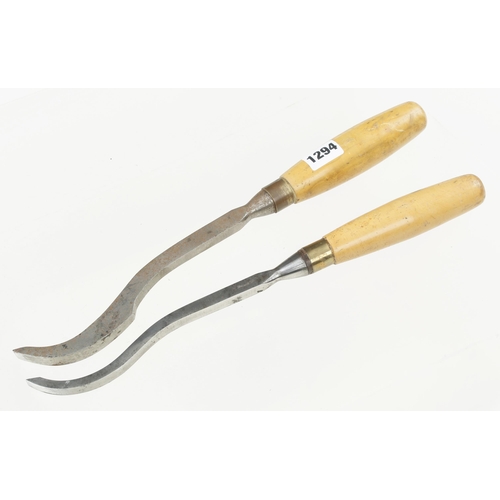 1294 - Two mortice lock chisels by WARD 1/2