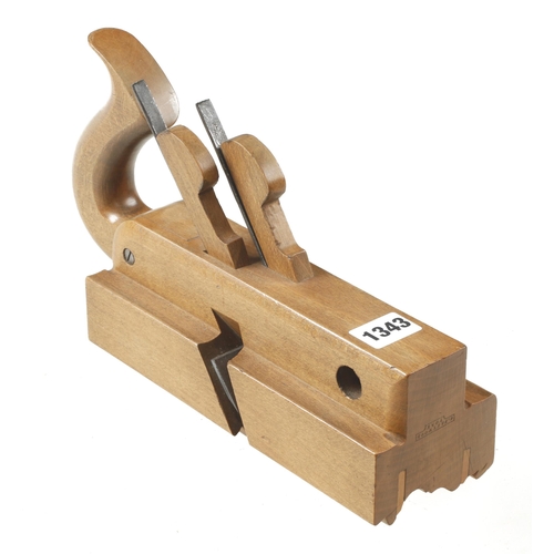 1343 - A little used, very complex twin iron handled moulding plane by EASTWOOD York with rope hole F