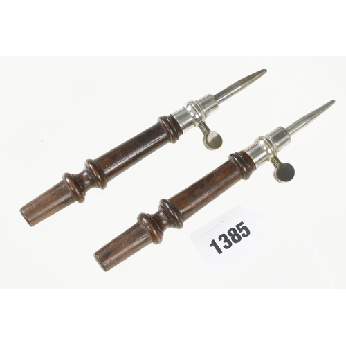 1385 - A pair of most unusual, nice quality extending steel pointers with plated brass ferrules and shapely... 