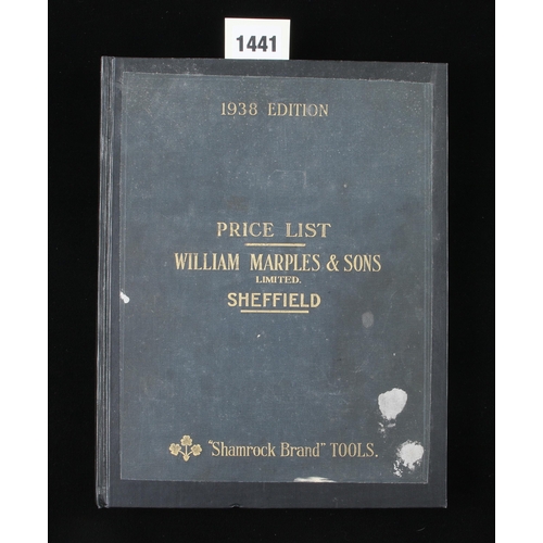 1441 - William Marples; 1938 price list 246pp rebound G+