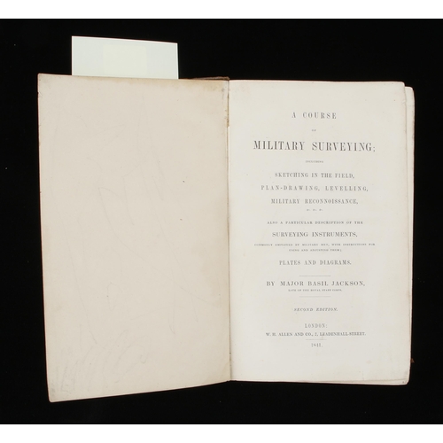 1454 - Major Basil Jackson; 1841 A Course of Military Surveying 360pp with 20 Plates and Diagrams and fold ... 