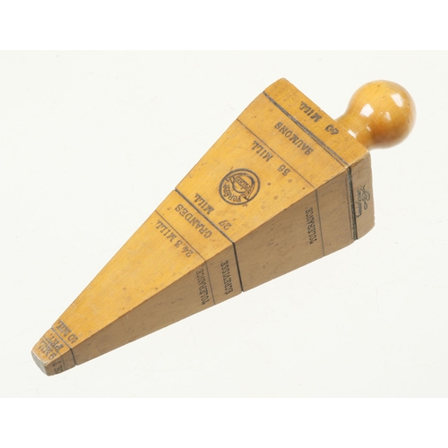 1466 - An unused French fisherman's boxwood net gauge with Foretes Peche  stamp by J. GARVER F