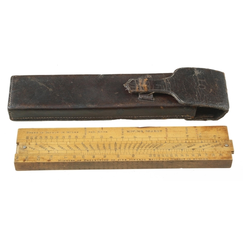 1474 - The Willoughby Calculating Scale No 10 a very rare boxwood creeping barge scale double slide rule by... 