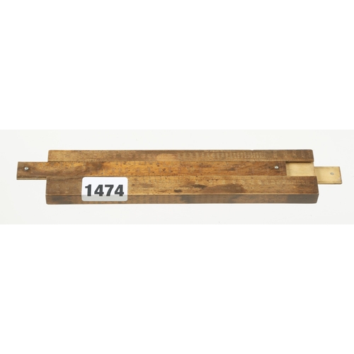 1474 - The Willoughby Calculating Scale No 10 a very rare boxwood creeping barge scale double slide rule by... 