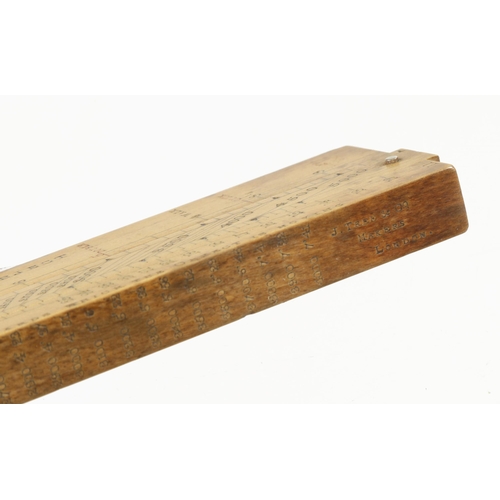 1474 - The Willoughby Calculating Scale No 10 a very rare boxwood creeping barge scale double slide rule by... 