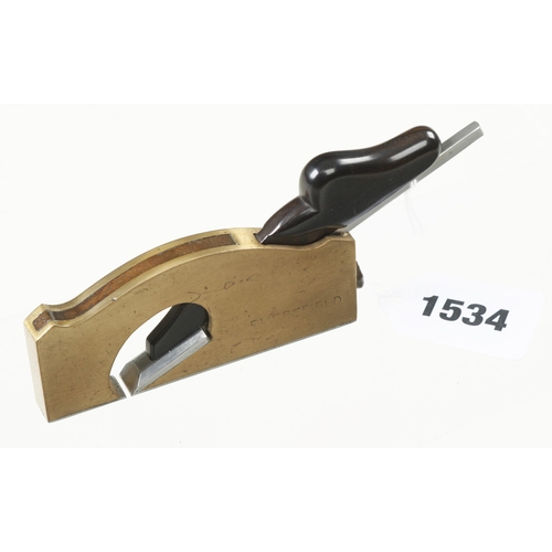 1534 - A steel soled brass rebate plane 4