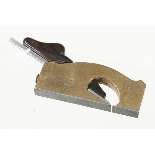 1534 - A steel soled brass rebate plane 4