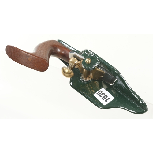 1535 - A Lancashire pattern shouldering plane with mahogany handle, re-painted G++