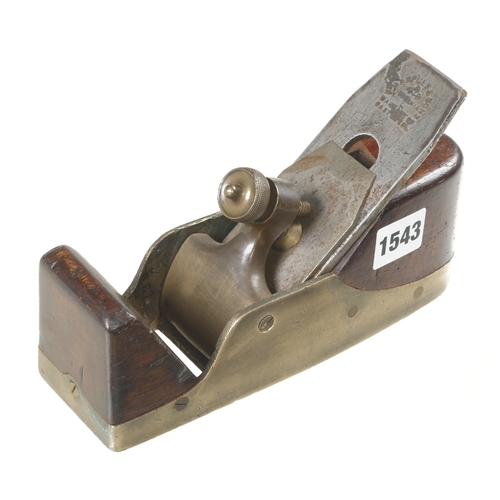 1543 - A nice quality brass smoother with mahogany infill and Marples 2