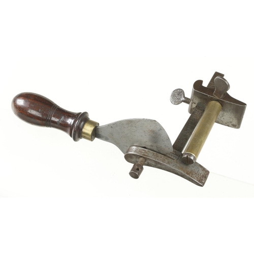 1556 - A little used leather worker's plough with rosewood handle G++