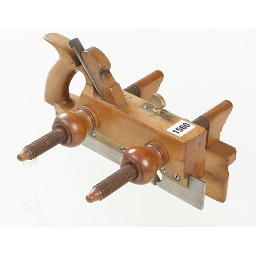 1560 - A solid boxwood handled screwstem plough plane by G.W.DENISON & Co Winthrop Conn. tiny nicks to stem... 