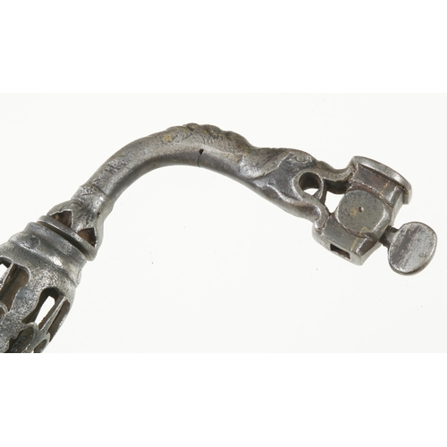 1572 - An unusual 16/17c French or German, hand forged, locksmith's or armourer's three bar cage head brace... 