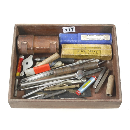 177 - A box of small watchmakers tools G