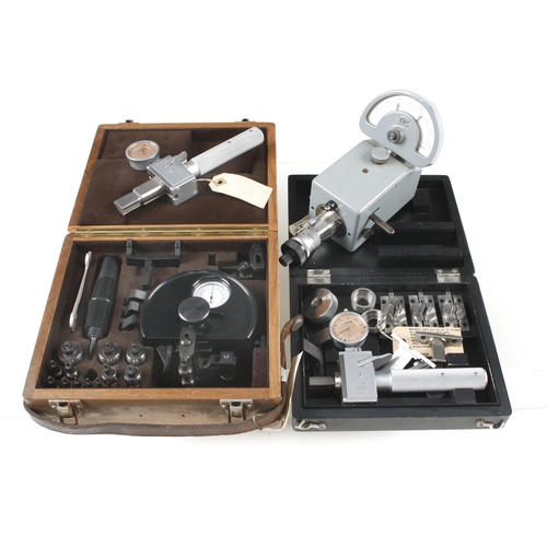 20 - Two thread gauges, table micrometer and a gear tooth gauge G+