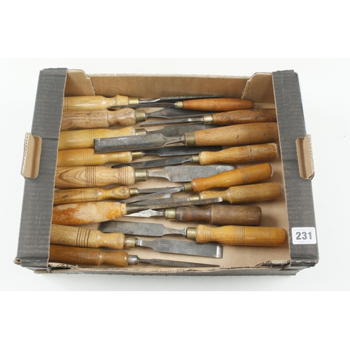 231 - 17 chisels and gouges G+