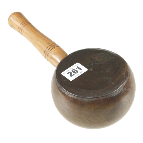 261 - A saddler's lignum stuffing mallet (not made from a bowl) G+