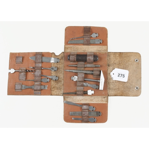 275 - A BLOSTA tool kit in leather pouch, the tool handle with rosewood scales and 16 tools G+