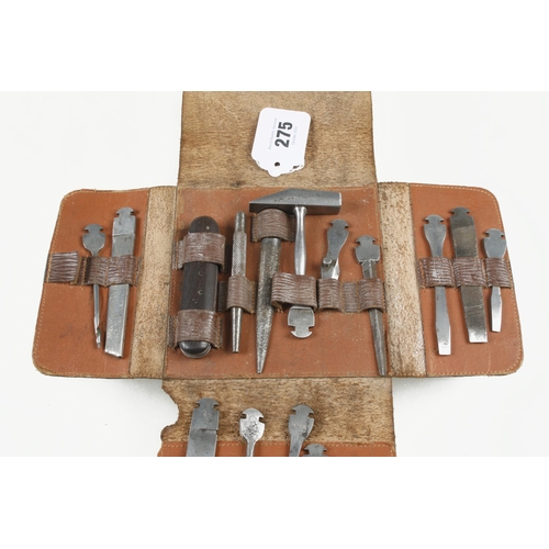 275 - A BLOSTA tool kit in leather pouch, the tool handle with rosewood scales and 16 tools G+