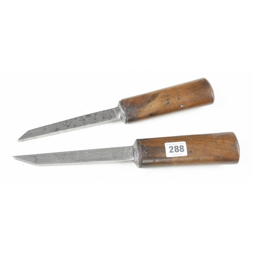 288 - Two mortice chisels by FENTON & MARSDEN G+