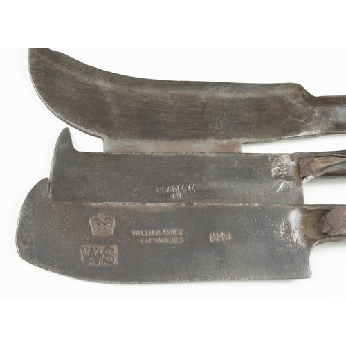 431 - A double edge billhook, a single by WILLIAM SWIFT and another G