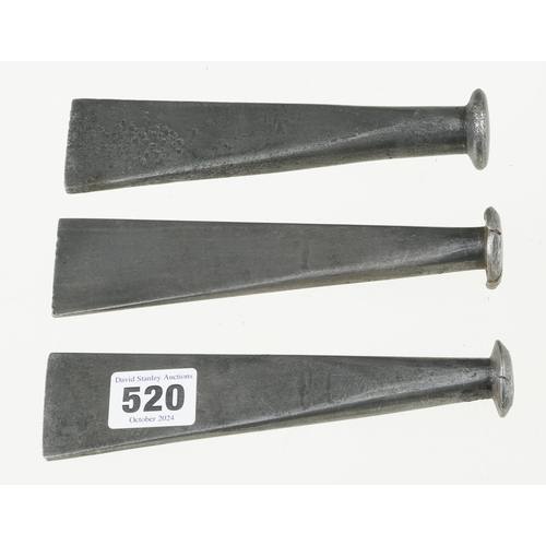 520 - Three caulking irons G+