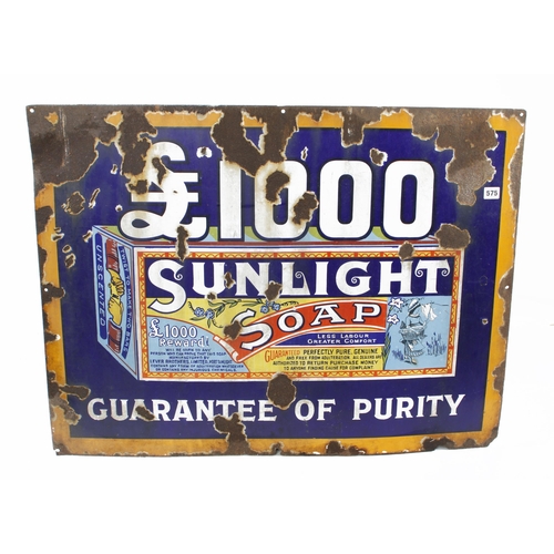 575 - Two enamelled steel advertising signs for Sunlight Soap 36