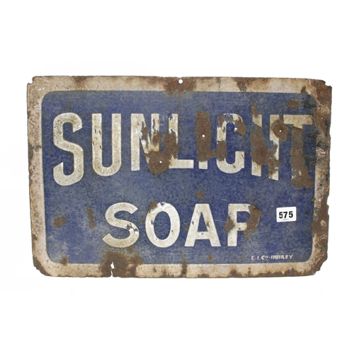 575 - Two enamelled steel advertising signs for Sunlight Soap 36