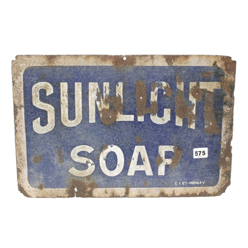 575 - Two enamelled steel advertising signs for Sunlight Soap 36