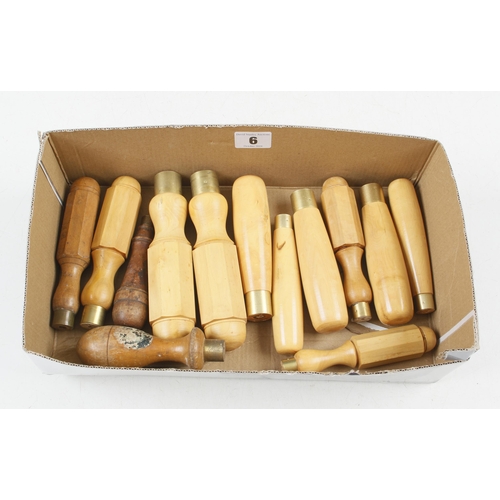 6 - Ten unused boxwood chisel handles F