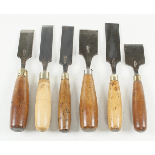 61 - Six wide firmer chisels to 2