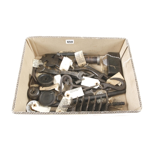 650 - A box of weights and other tools G