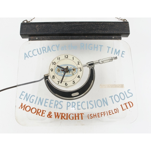 677 - A rare MOORE & WRIGHT electric advertising clock c1962 